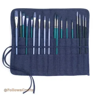 Leather artist paint brush roll organizer custom logo