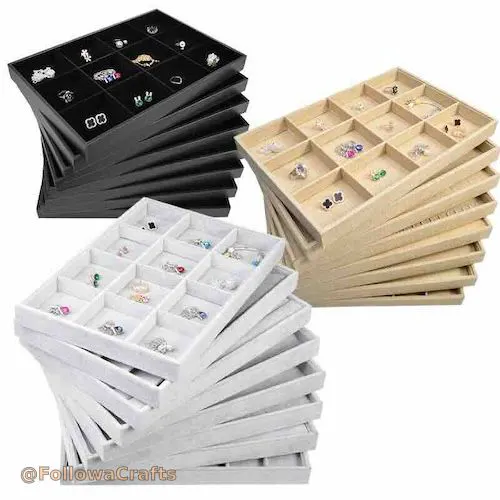 PU leather bracelet organizer tray with velvet lining