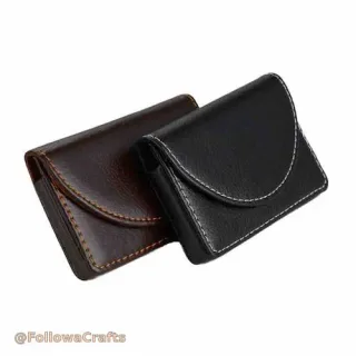 PU leather business card case with magnetic closure