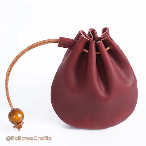 Leather drawstring chess pieces storage bag custom logo