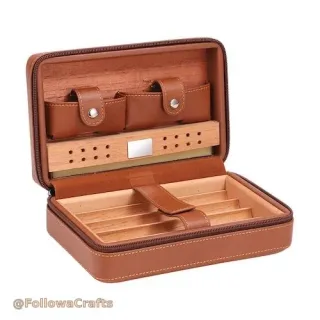 PU Leather Travel Cigar Humidor Box Custom Logo