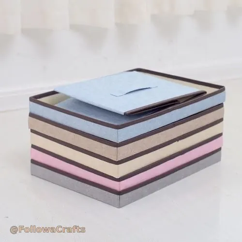 Collapsible Fabric Covered Storage Bin