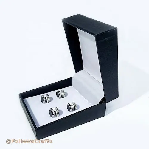 Custom cufflink display box with velvet insert