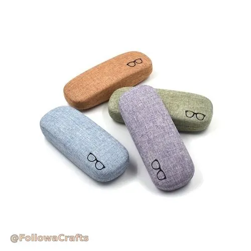 Fabric Wrapped Hard Shell Eyeglass Case Custom Logo