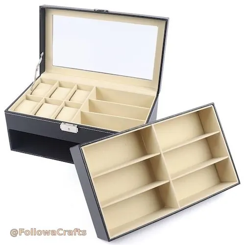 6-Slot PU Leather Eyewear Drawer Box Wholesale
