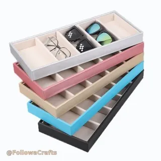 PU Leather Eyewear Display Tray for Retail Showrooms