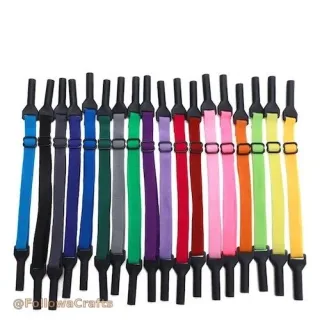Black neoprene glasses strap attached to sunglasses