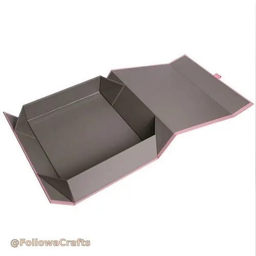 Luxury custom collapsible rigid gift box with magnetic closure flat-packed