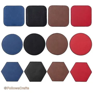 Hexagon PU leather coaster set with holder