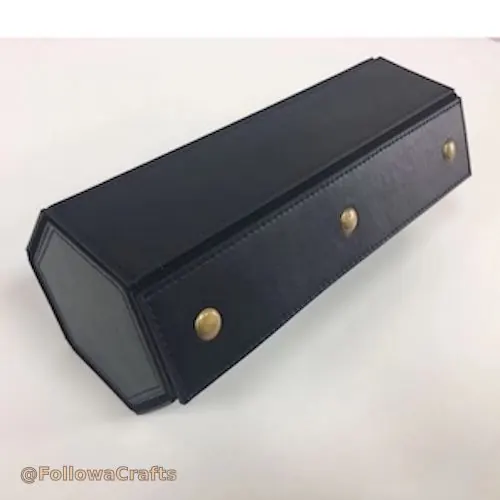 Hexagon PU leather watch roll with three slots and velvet pillows