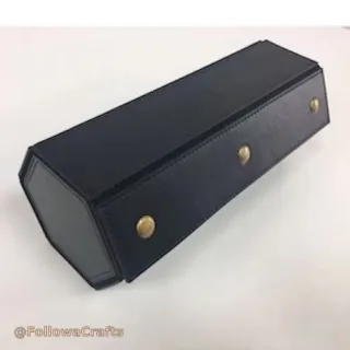 Hexagon PU leather watch roll with three slots and velvet pillows