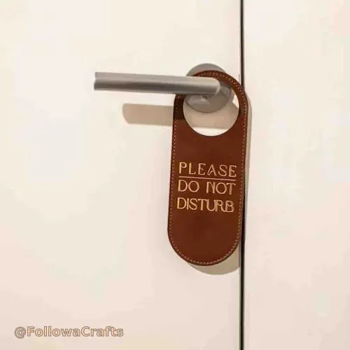 Hotel Door Hanger Leather
