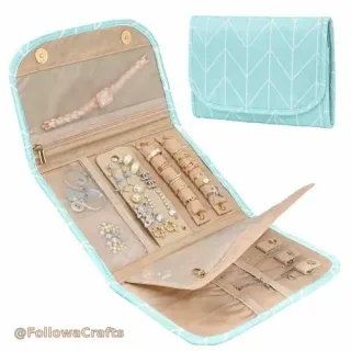 Foldable Microfiber PU Leather Jewelry Travel Pouch