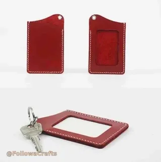 PU leather hotel key card holder with card