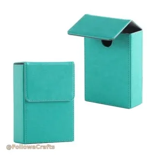 Double deck leather playing card case with magnetic closure