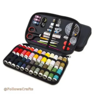 Leather travel sewing kit case zippered custom logo