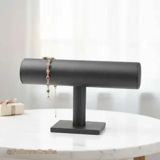 PU leather bracelet T-bar stand with bracelets