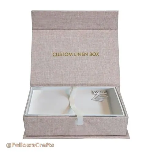 Custom Linen Wrapped Keepsake Memory Box