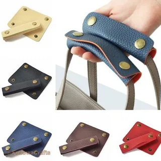 PU leather luggage handle grips wrap pair
