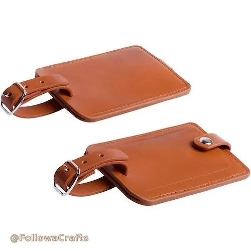 PU Leather Luggage Tag with Privacy Flap