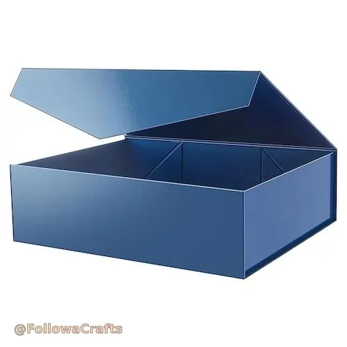 Magnetic closure rigid gift box open