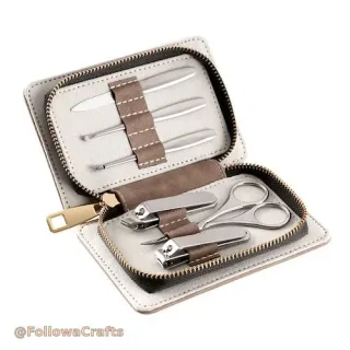 Leather manicure set case with custom insert beauty packaging