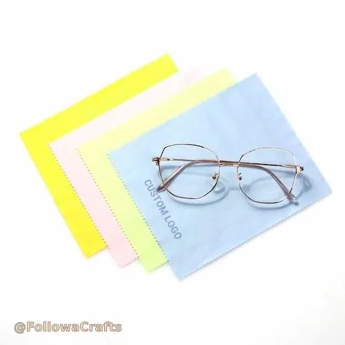 Stack of custom printed microfiber cleaning cloths