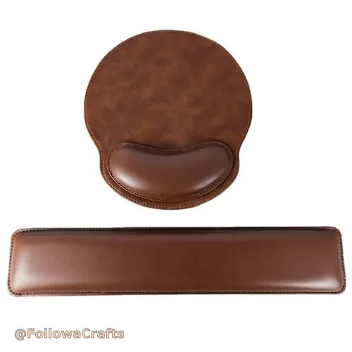 Leather ergonomic mouse wrist rest with memory foam