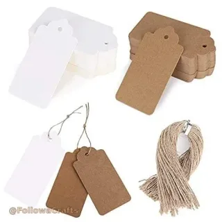 Kraft paper gift tags with white string