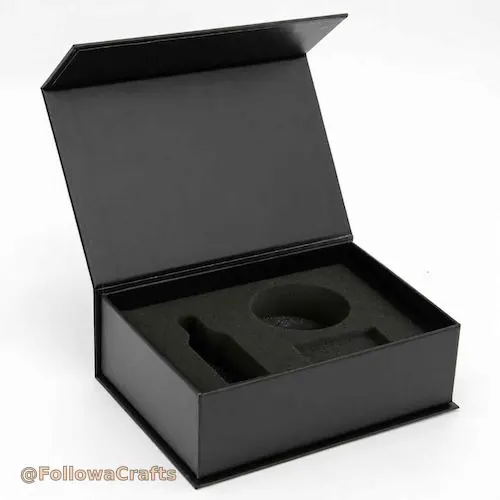 Luxury perfume box with EVA foam insert holding bottle