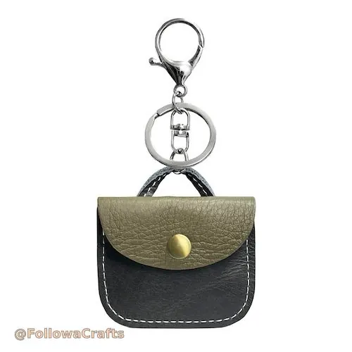 Snap coin pouch with PU leather exterior