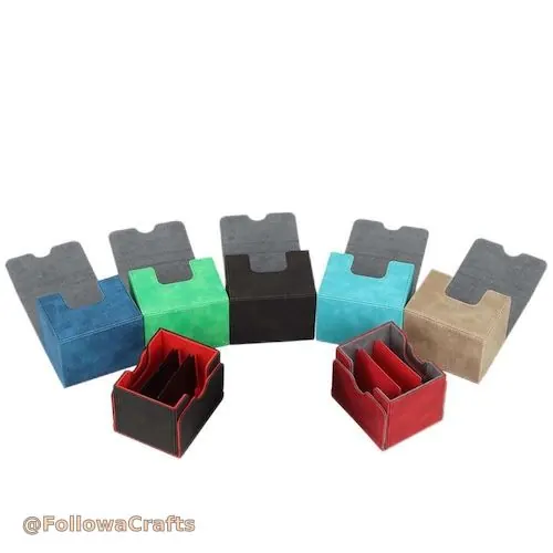 PU leather trading card deck box with magnetic closure