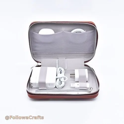 Custom PU Leather Tech Cable Organizer Pouch