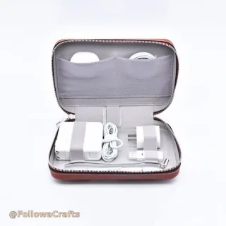 Custom PU Leather Tech Cable Organizer Pouch
