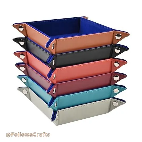 Square PU Leather Snap Valet Tray Wholesale
