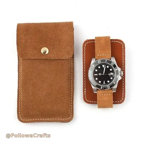 Watch Pouch Suede Button 2