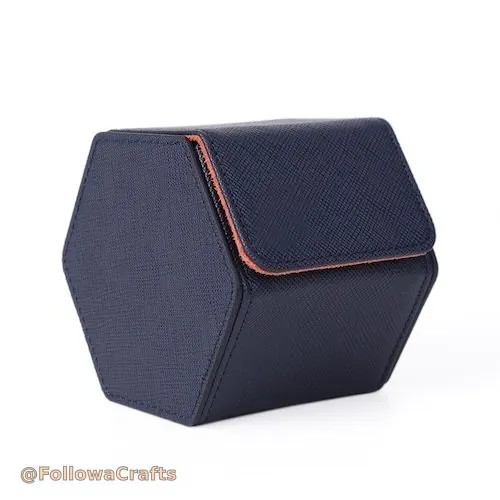 Hexagonal Single Watch Roll Travel Case Custom