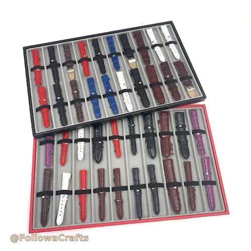 PU leather watch strap display tray