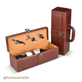 Single Bottle PU Leather Wine Presentation Box